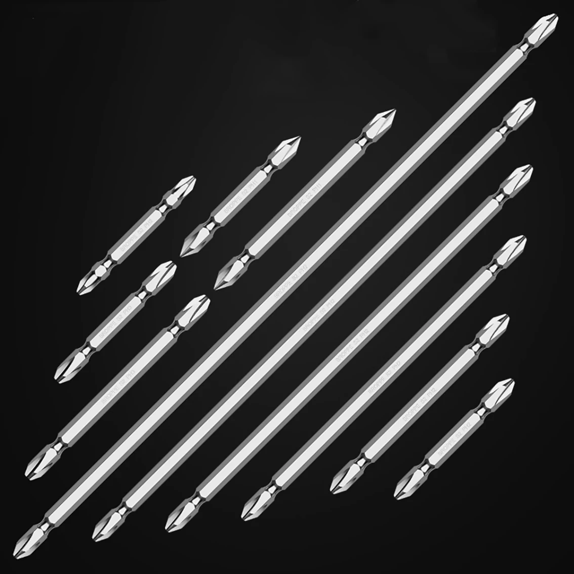 1Pcs PH1 PH2 PH3 Double Head Screwdriver Bit Magnetic Phillips Cross and Flat Slotted Screwdriver Bits 65/100/150mm Length