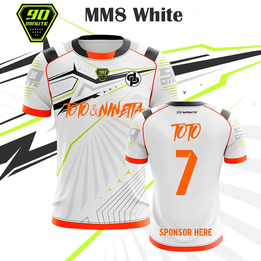 Summer New 90 Minutes Series MM8 Jerseys Men's Football T-shirts Outdoor Sports Breathable Quick-drying Tops Custom O-neck Tees