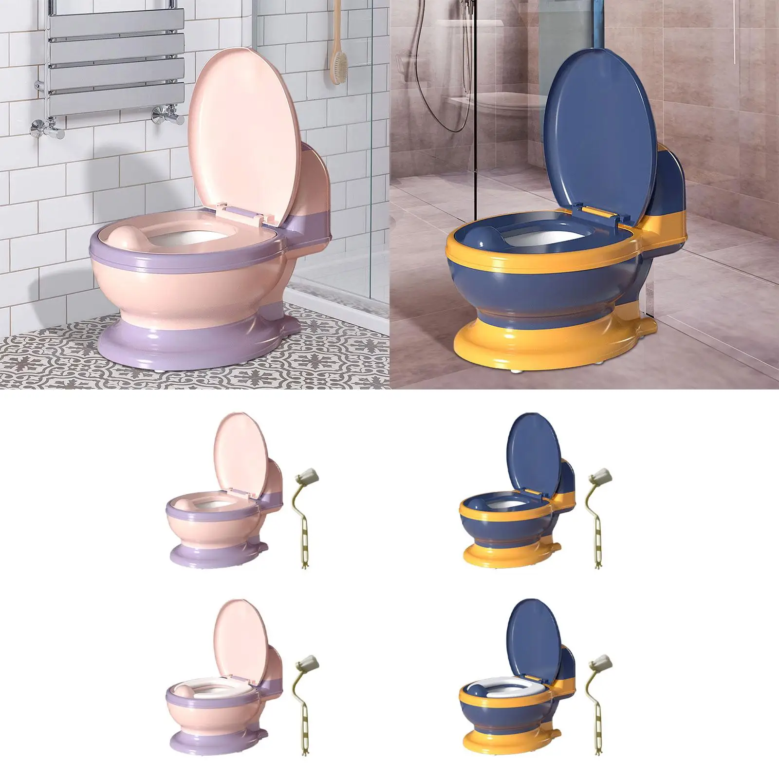 Toilet Training Potty Includes Cleaning Brush Compact Size Comfortable with Wipe