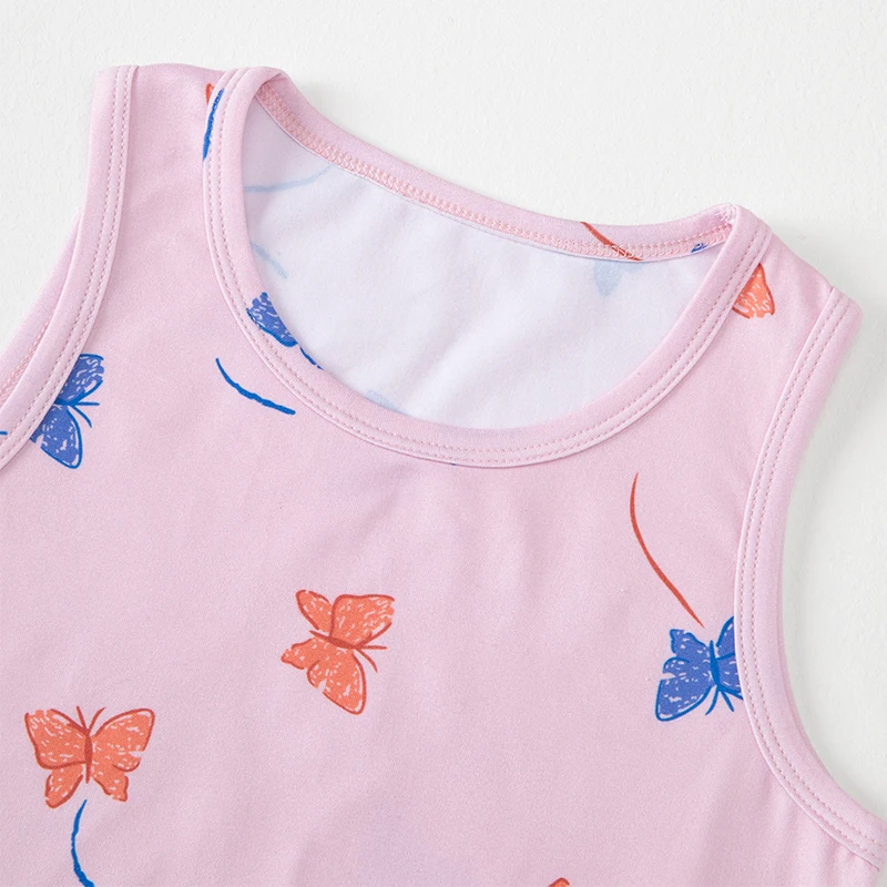 4-teiliges Set für Mädchen: Bequeme, vielseitige Weste für alle Jahreszeiten, süß bedrucktes Oberteil, lässiges ärmelloses T-Shirt für Kinder, Basic-Shirt – Detail 28