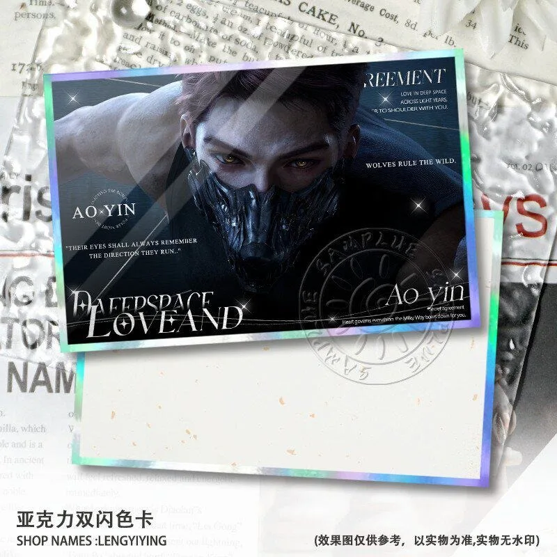 Valko‌ Double Flash Acrylic Colored Paper Love and Deepspace Collecting Game Card Ornament Anime Merchandise Birthday Gift view 5