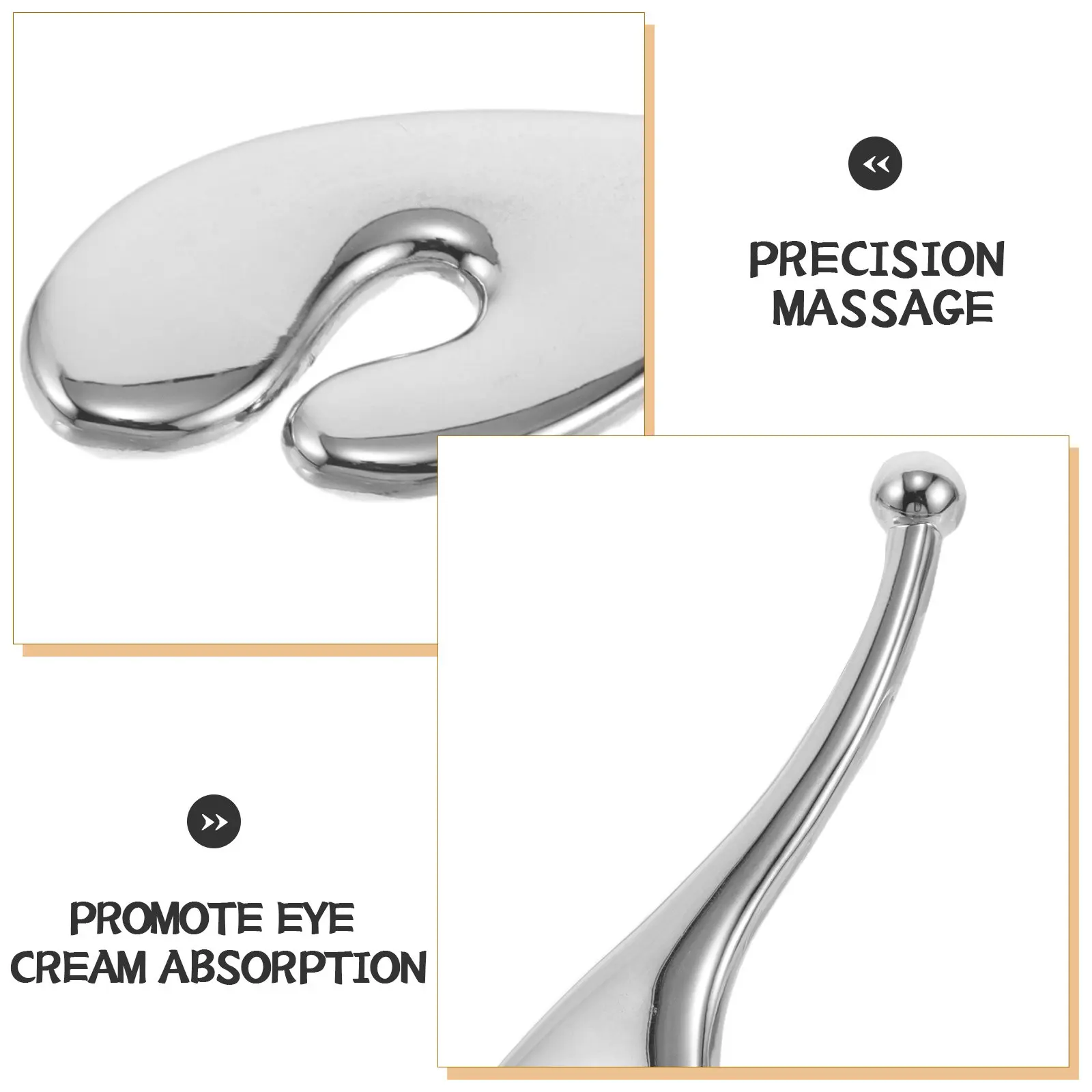 2Pcs Eye Cream Massage Stick Metal Applicator Under Eye Massager Tool Face Cream Spatula Travel Skincare Tool Reusable Makeup view 3