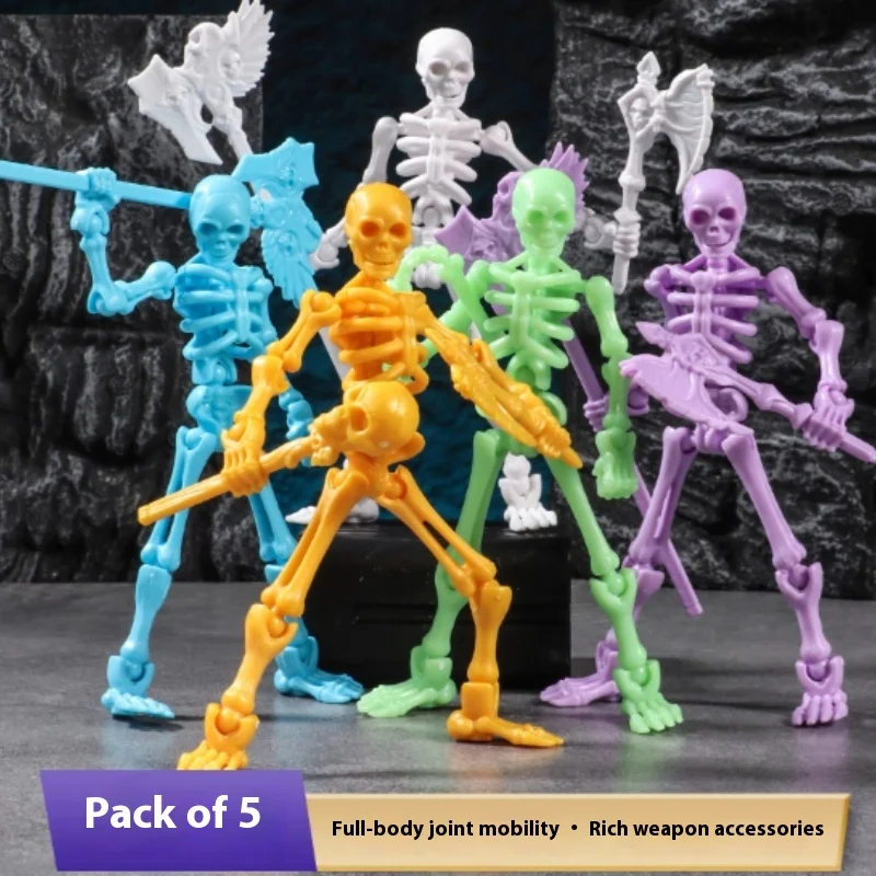 

3D Anatomical Skeleton Point Articulated DIY Assembly Model Medical Science Decor Gothic Horror Collectible Building Toy