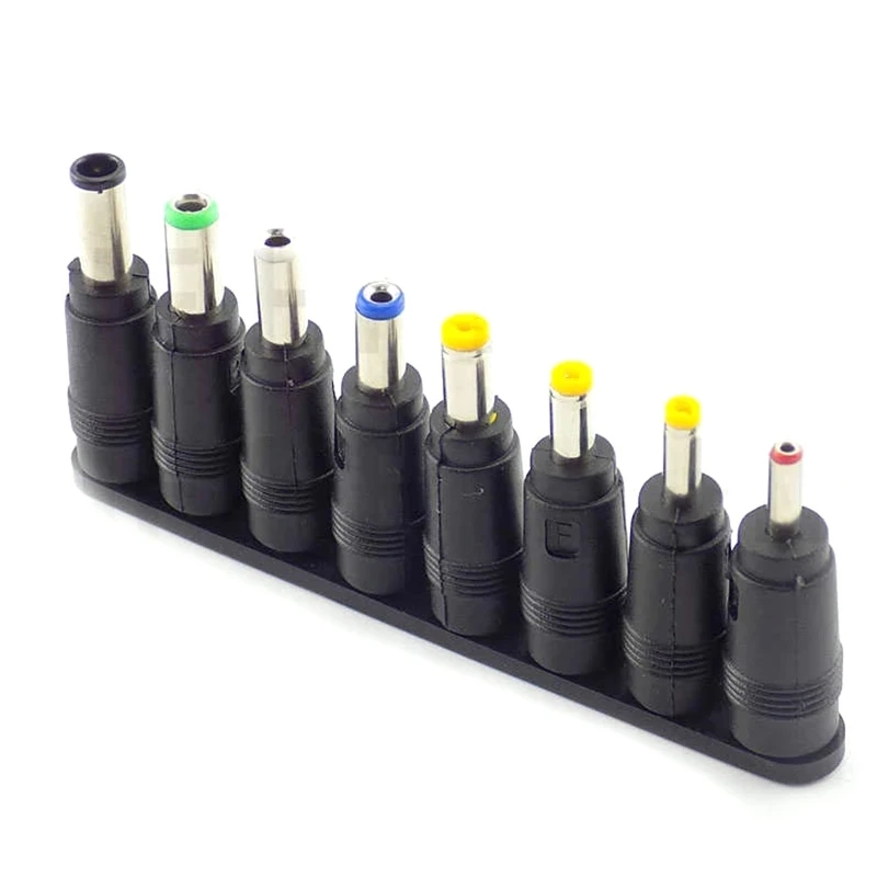 E56B 8 In 1 5.5x2.1mm for DC Power Male for DC Connector For DC Female Plugs Adapter 6.3 6.0 5.5 3.5 2.5 Connectors