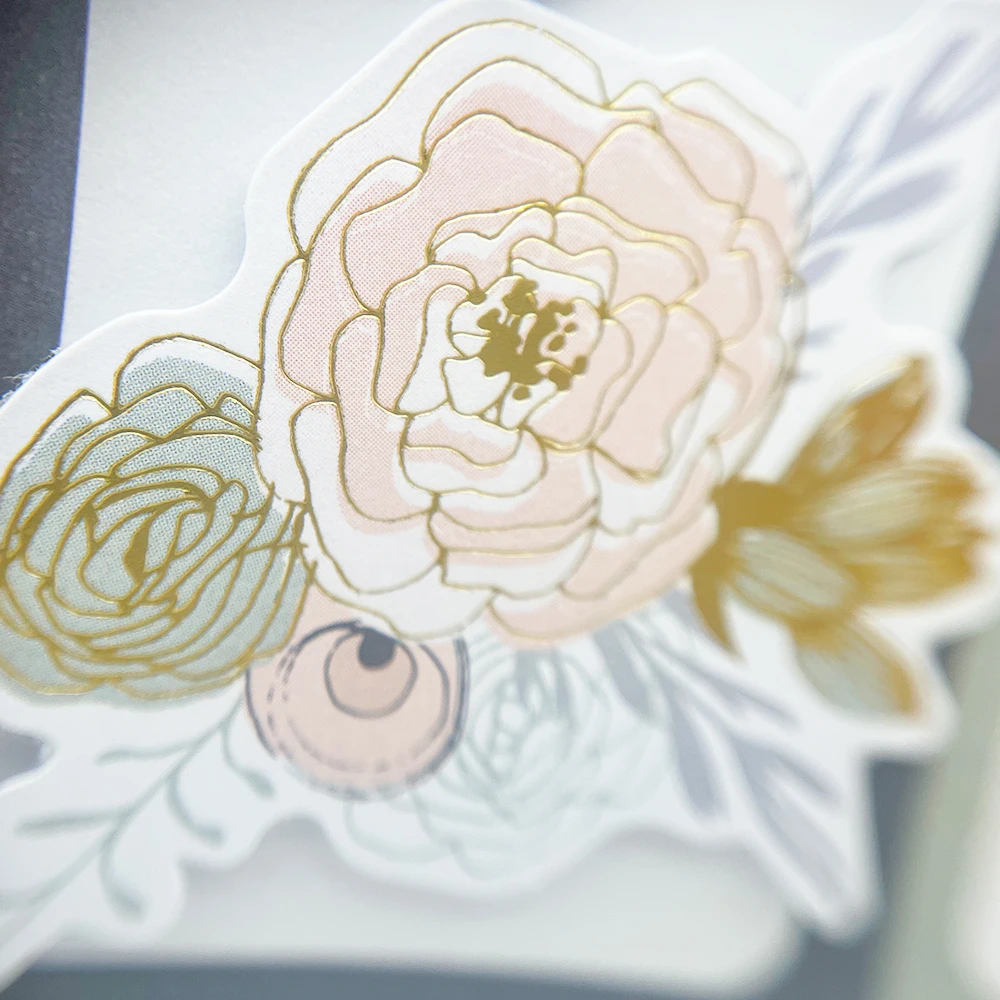 Creative Path 118pcs New Beginning Scrapbooking Die Cuts Gold Foil Bird Flower Paper Diecuts Ephemera For Crafting Journaling