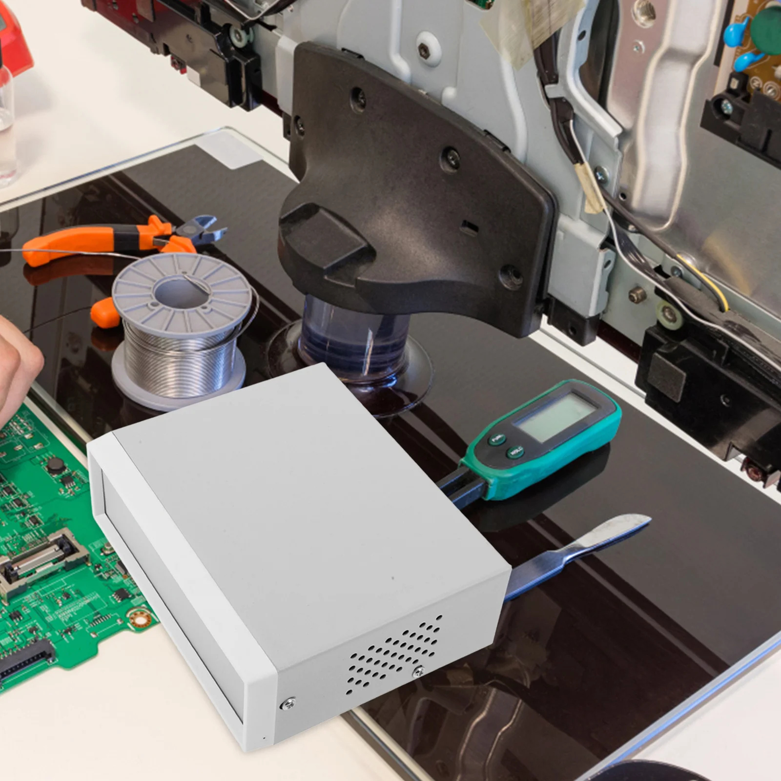 電子エンクロージャボックス-12x8x4-インチ金属プロジェクトケース-diy-電気プロジェクト用屋外ジャンクションボックス産業用