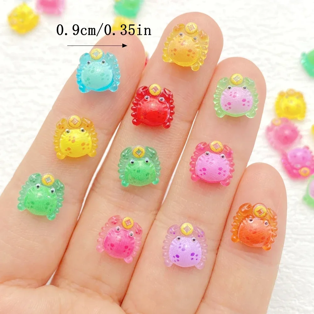 50pcs Resin Colorful 3D Cartoon Crab Nail Art Flatback Rhinestone Scrapbook DIY Wedding Decor Jewelry Crafts Accessories