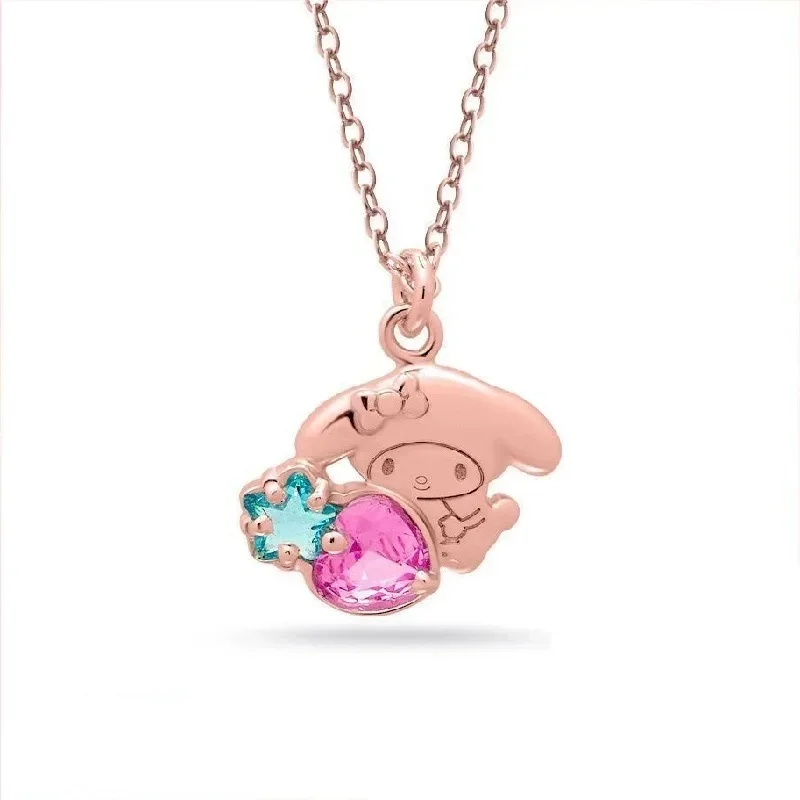 Sanrio Hellokitty Necklace Peace Lock Bell Necklace Woman Diamond Hello kitty Clavicle Accessories Girl Holiday Gifts