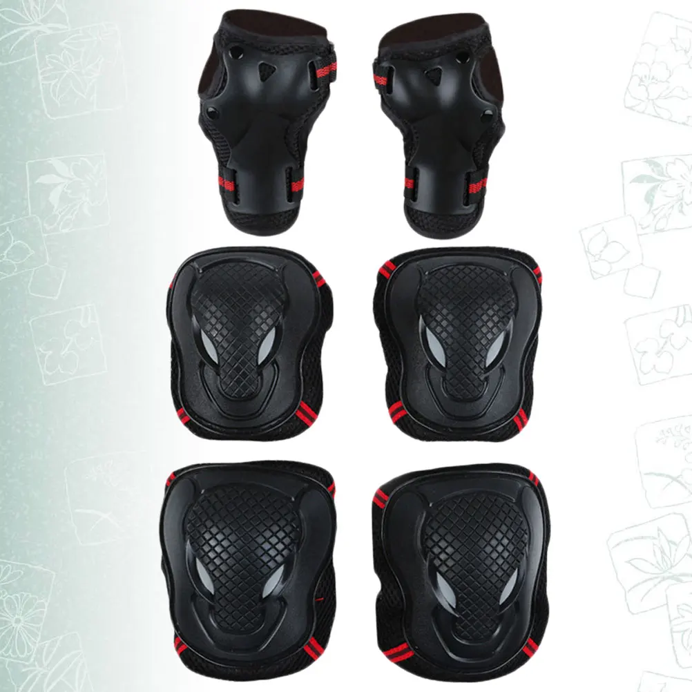 

1set Knee Hand Elbow Protector Set Skateboard Cycling Outdoor Sports Guard Durable Protection Beginners Size S 20-40Kg Black