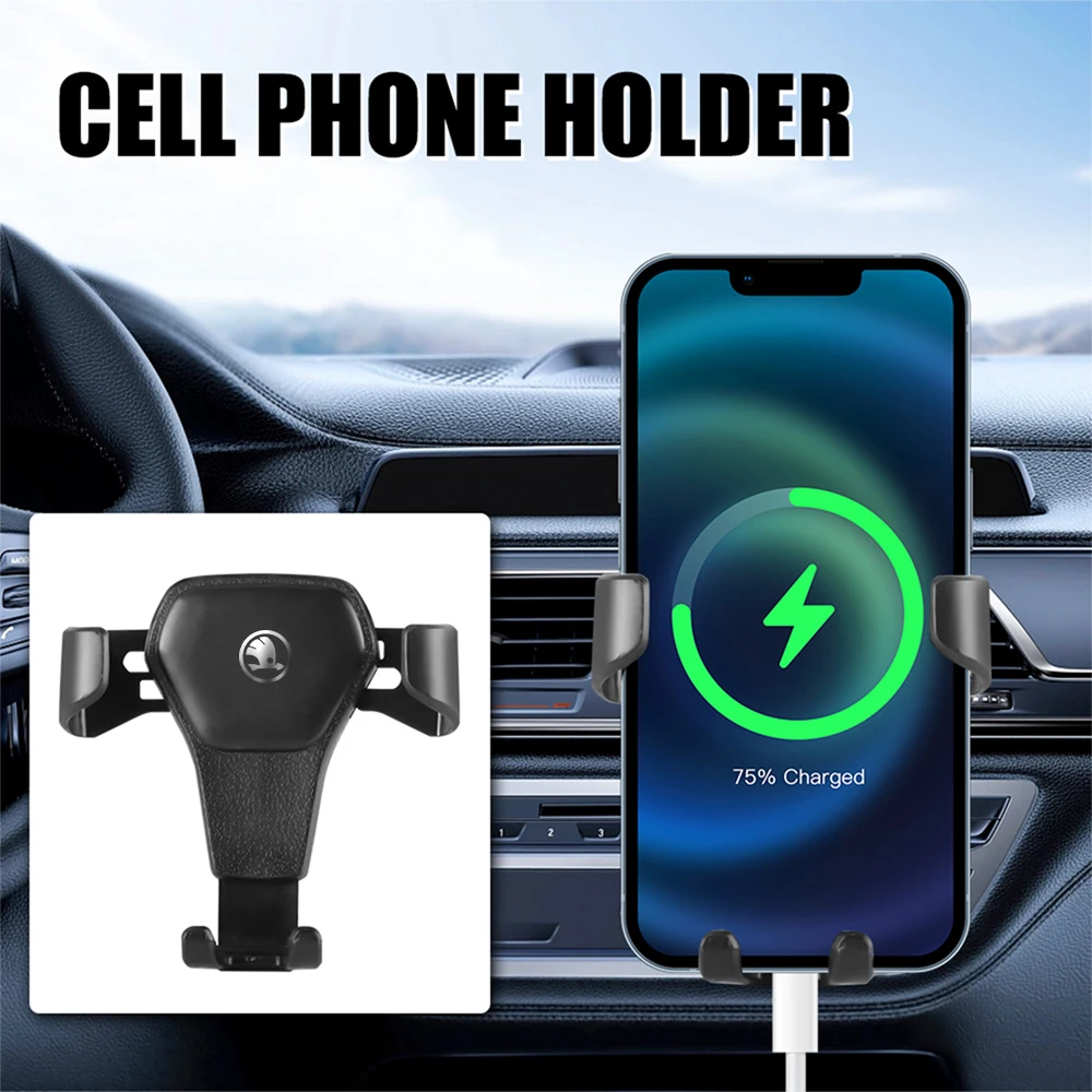 

Gravity Car Phone Holder Air Vent GPS Stand Accessories For Skoda Kodiaq Octavia Fabia Karoq Enyaq Kamiq Superb Scala Rapid Yeti