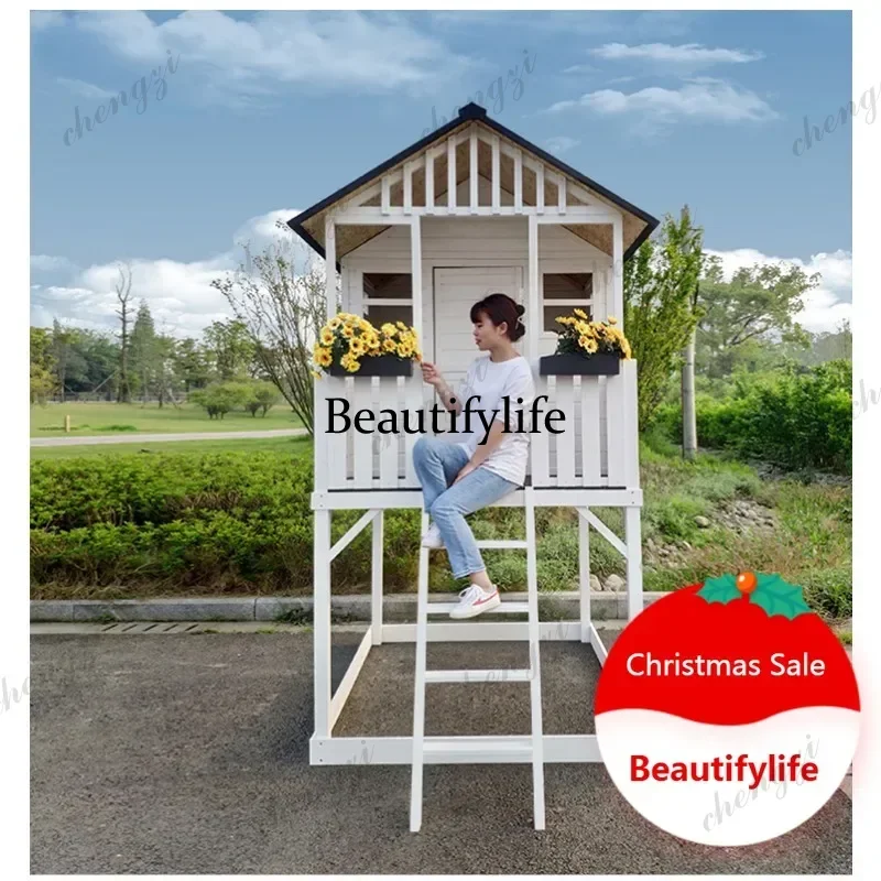 D5556 6601 Custom Courtyard Small Wooden House Outdoor Game Aembly Tree House Anti-Corrosion Wood Mobile Pavilion Solid Wood Hou