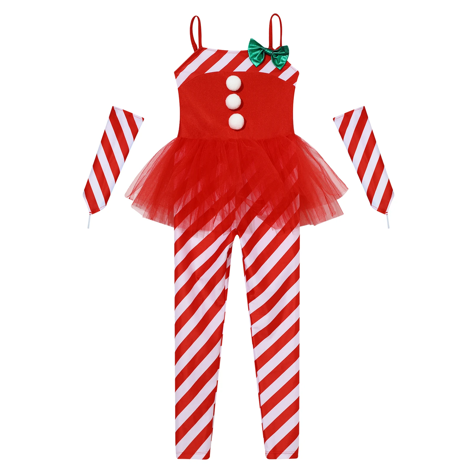 Kind Mädchen Zuckers tange Elf Weihnachts kostüm ärmellose Tüll Rock Tanz Bodysuit Overall Unitard Weihnachten Urlaub Trikot Tanz kleidung