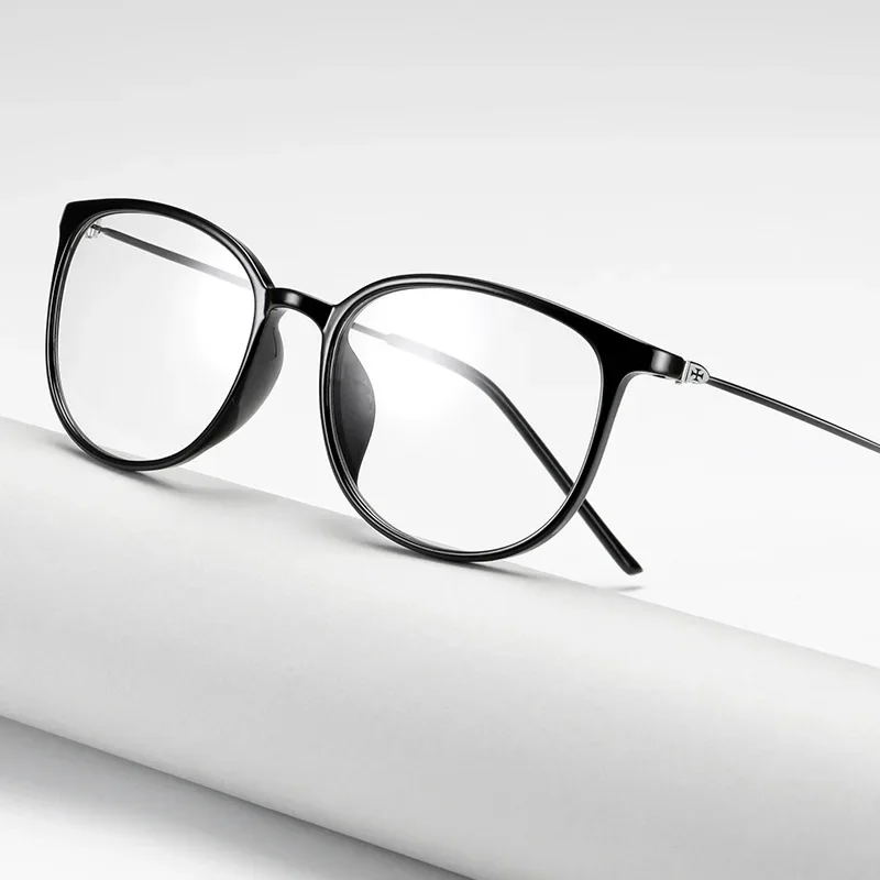 TR90 نظارات قصر النظر المحايدة بإطار رفيع وأرجل النظارات المعدنية ومرونة ناعمة - مريحة في الارتداء نظارات مضادة للضوء الأزرق