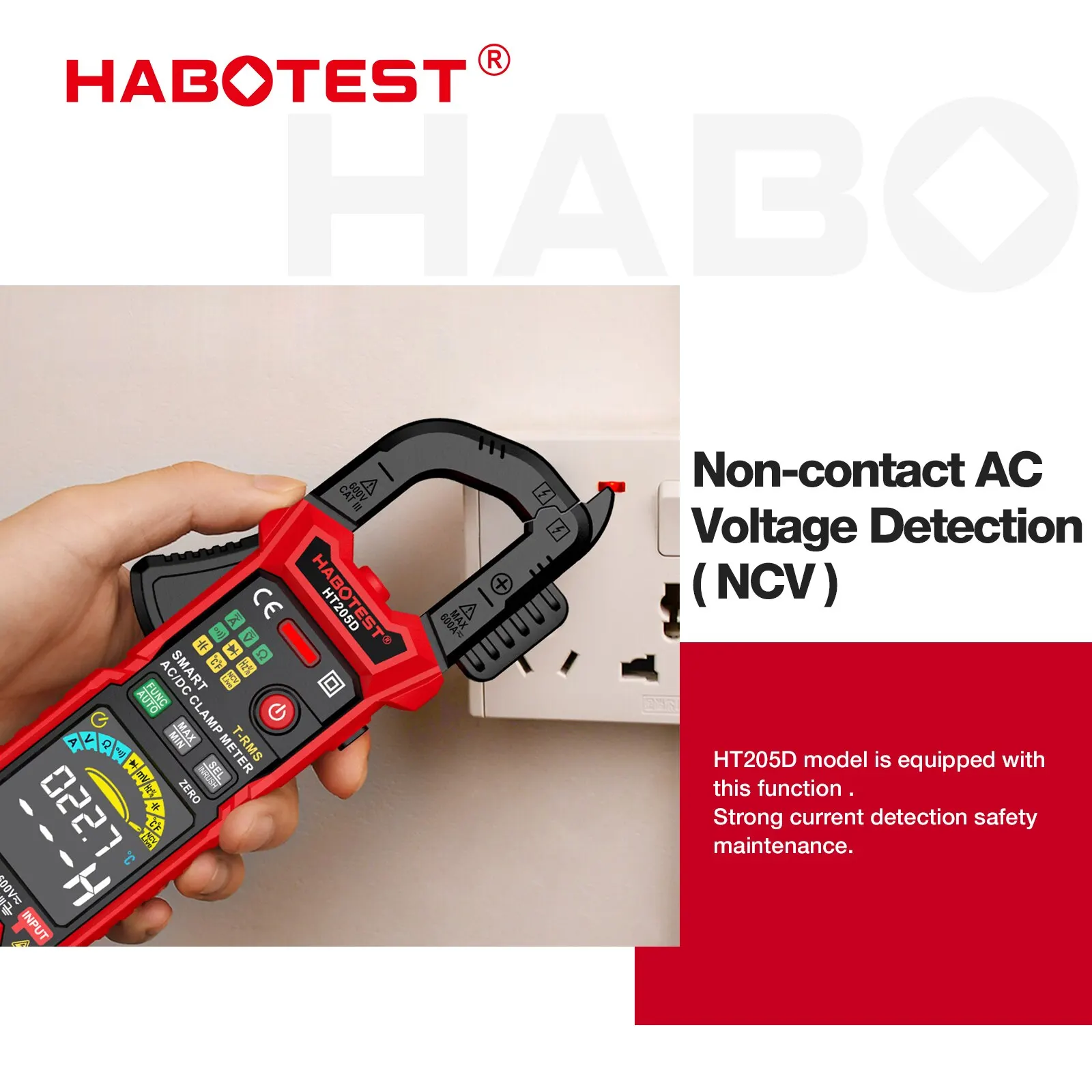 HABOTEST Digital Clamp Meter Multimeter Auto Range True RMS NCV DC AC Voltage Current Temperature Tester Automatic Voltmer