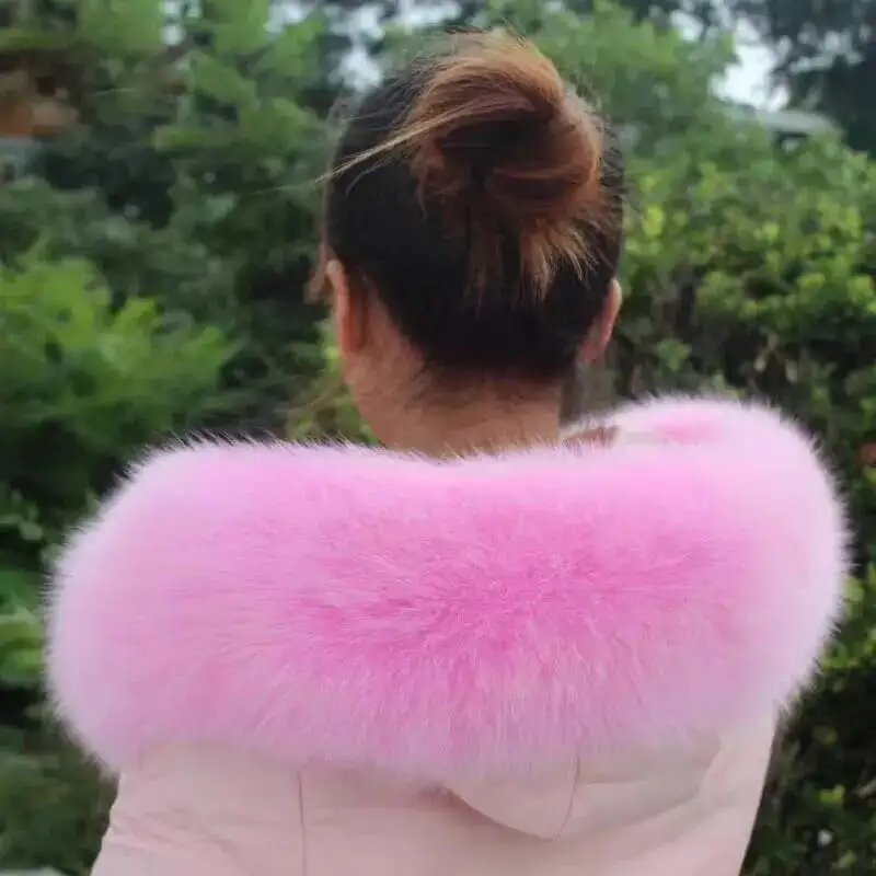 

Зимний теплый шарф для женщин, воротник из натурального лисьего меха, пушистая шея, мягкие теплые шарфы, роскошная теплая шаль из натурального меха енота, съемная