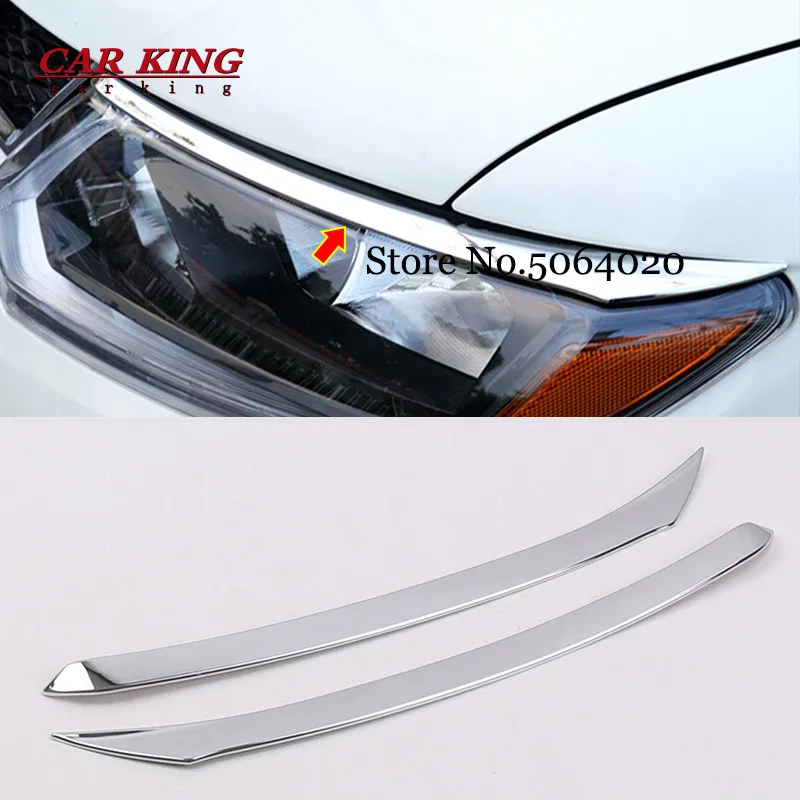 

For Nissan x-Trail T32 Rogue 2014 2015 2016 accessories Car Front Light Headlamps Eyebrow Cover Trim ABS Chrome Car styling 2pcs