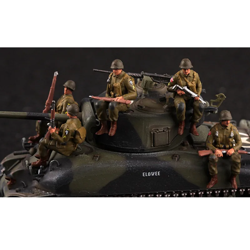 1/72 Schaalmodel Amerikaanse 5 stks Tank Armor Soldaten 5 Soldaten Action Figure Speelgoed DIY Scène Accessoire Poppen Collectie Geschenken Fans