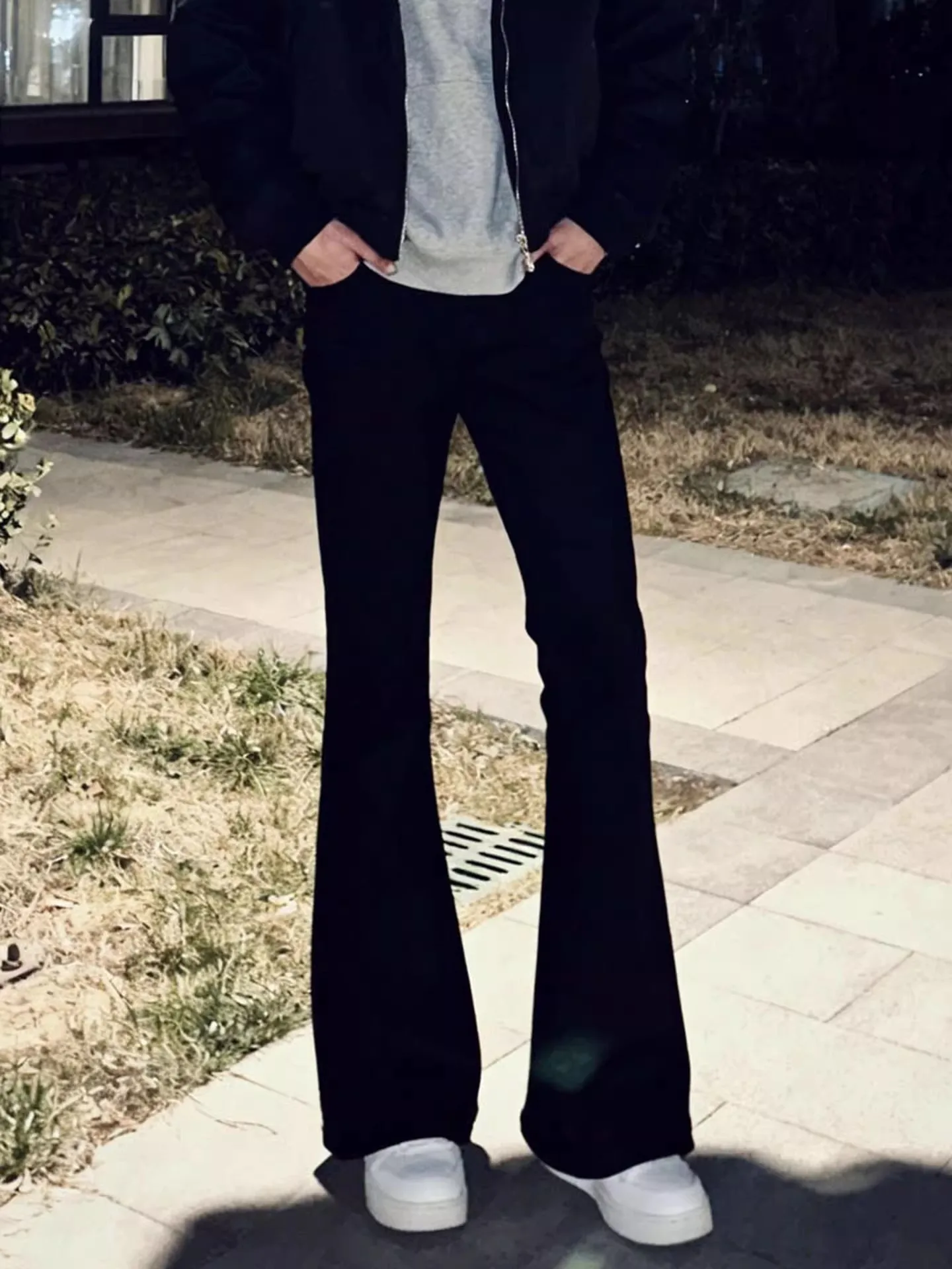 

Bla Bell Bot Fce Lined Straight Leg Jeans Men's Autumn Winter High Street American Sle Tall Willow Le Bend Knife