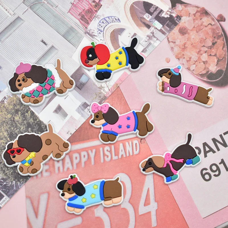 lovely pet dog sereis PVC shoe Charms Slippers Buckle combination Fit Wristbands accessories Decoration Bands gift unisex party