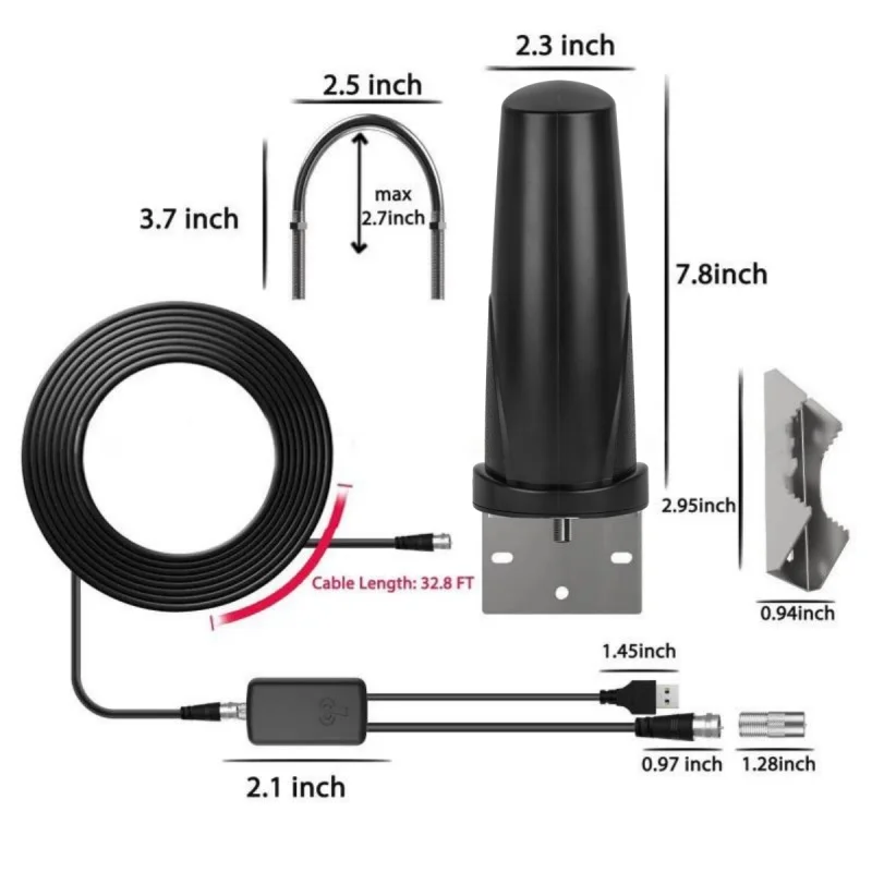 Private Model 2026 High-Definition Digital TV Antenna Indoor Outdoor HDTV Antenna DVB-T2 for Clear Reception