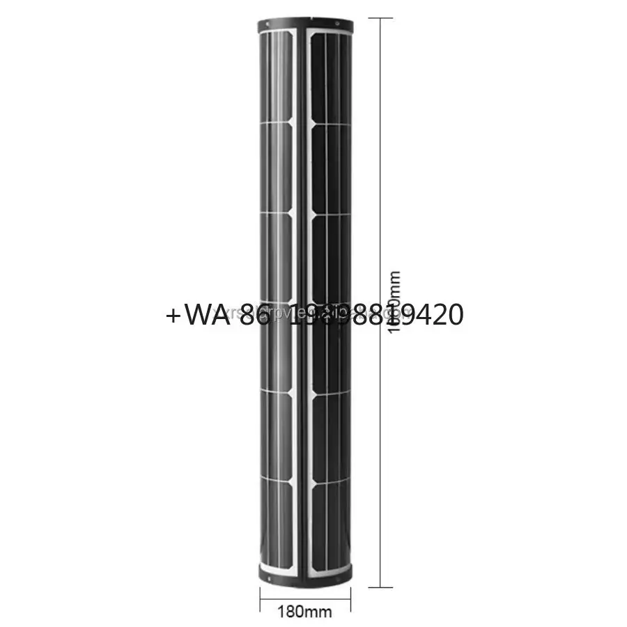 

Newest Type Solar Panel 100w SunPower Solar Panel Round Shape Custom Cylindrical Glass Panel Tubes Shape Install on Street Lamp