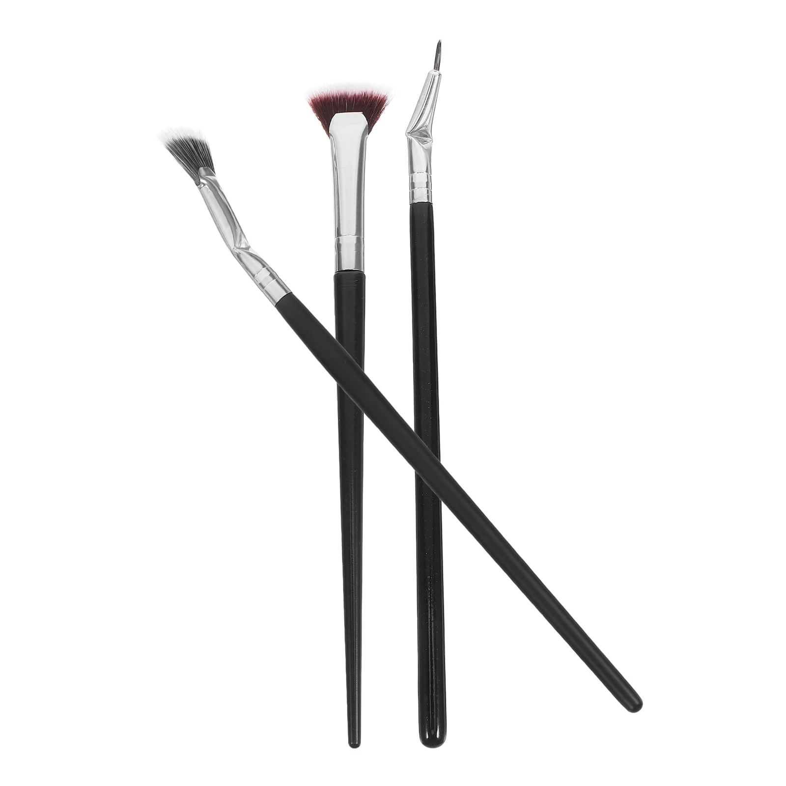 1 conjunto de escova de cílios recortada, ângulo dobrável, pente de cílios em forma de leque para aplicação de rímel sem climas, ferramenta separadora de cílios suave