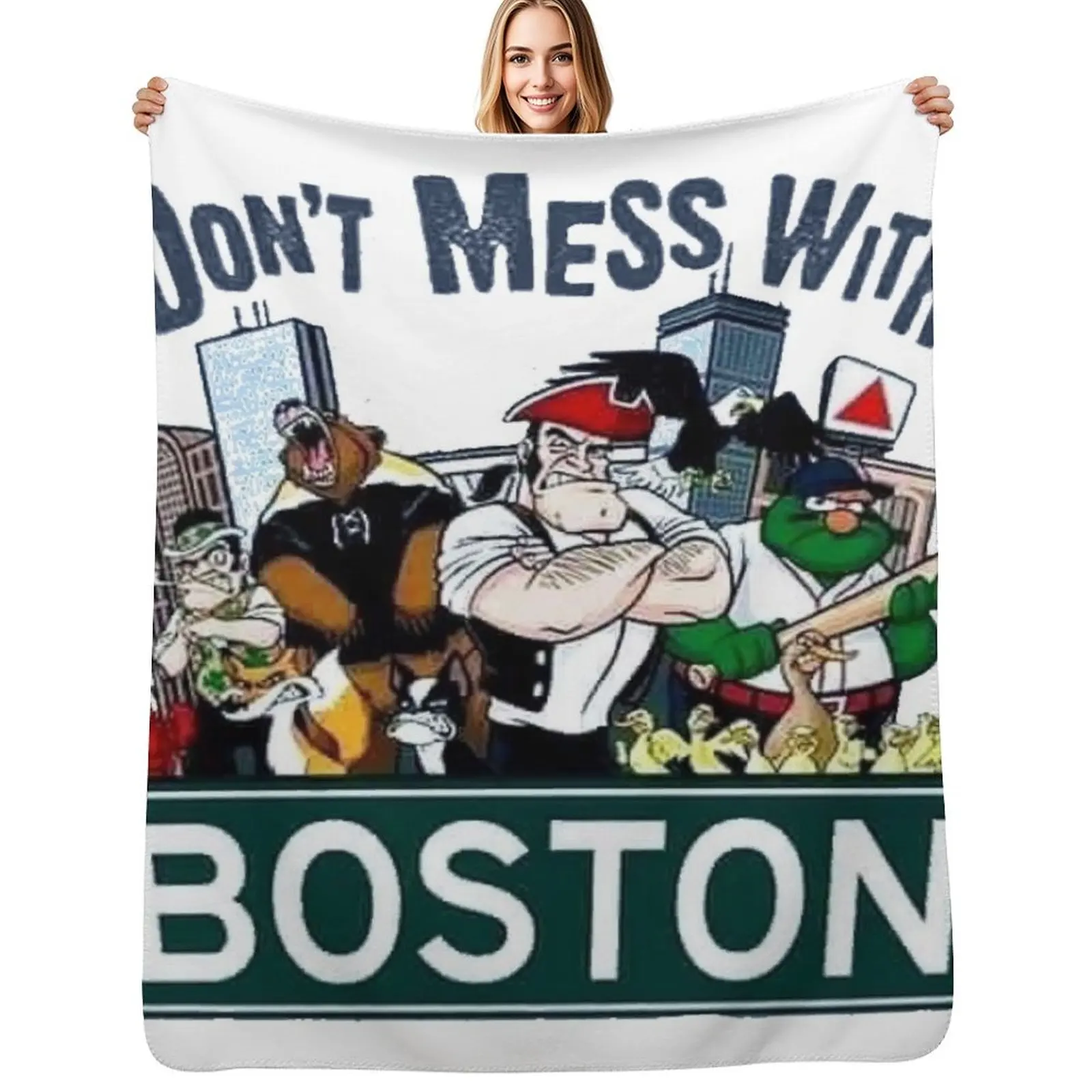 Dona??t Mess With Boston Throw Blanket Soft Plaid Flannels blankets ands manga funny gift bed plaid Blankets