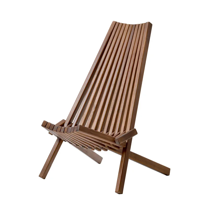 Outdoor solid wood teak leisure chair folding single chair coffee table antiseptic courtyard garden hotel bed and breakfast