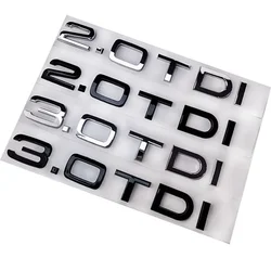 Letras cromadas ABS 2,0 TDI 3,0 TDI, logotipo de maletero, insignia, emblema, calcomanía para A3, A4, A5, A6, Q3, Q5, Q7, S7