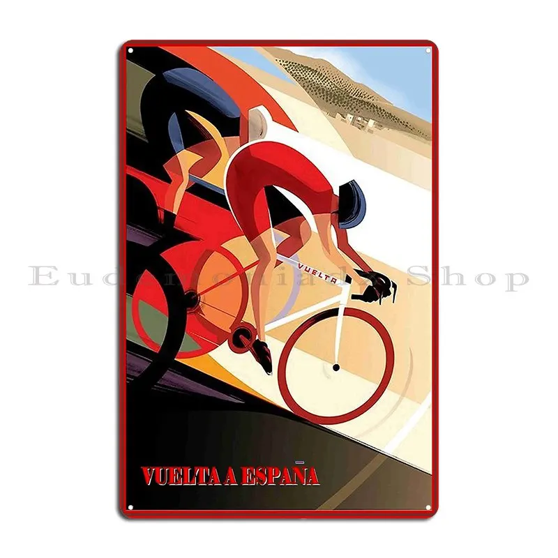 Vuelta A Espana Abstract Bicycle Racing Print Metal Plaque Poster Designer Club Funny Wall Decor Wall Cave Tin Sign Poster