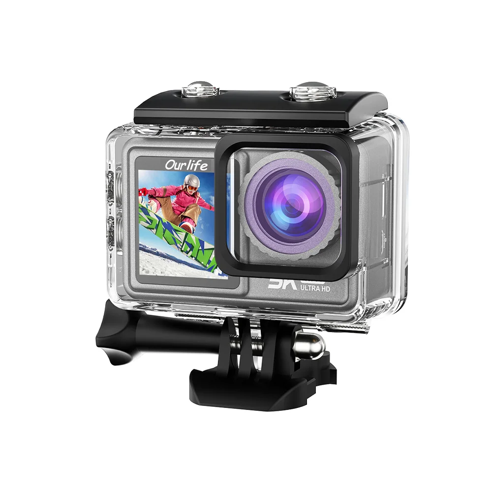 

Waterproof 5 K 30 FPS Action Camera With WiFi And Remote, 2.0 Touch Screen+1.44 Inch Screen 5 K Sports Camera Anti-shake