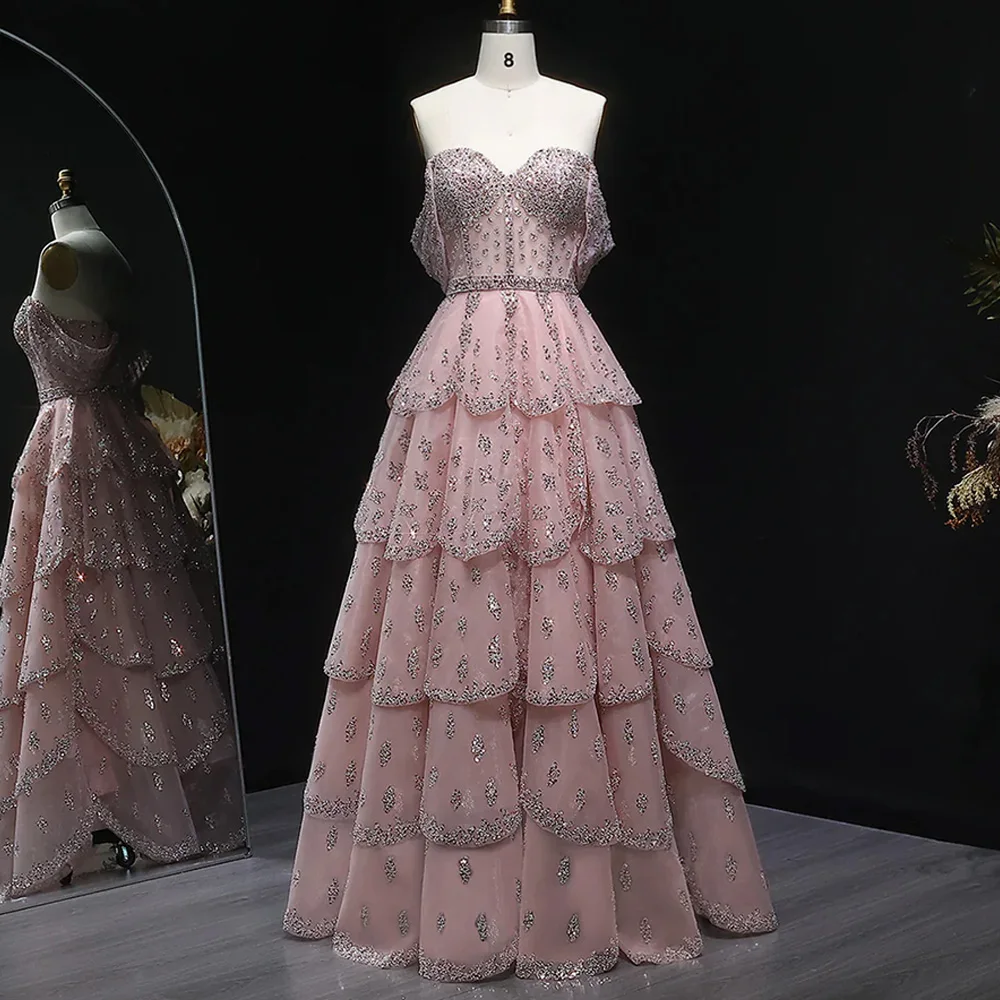 

Customized Pink A-Line Sweetheart Elegant Evening Dress Delicate Bespoke Occasion Gowns Off the Shoulder Organza Prom Dress