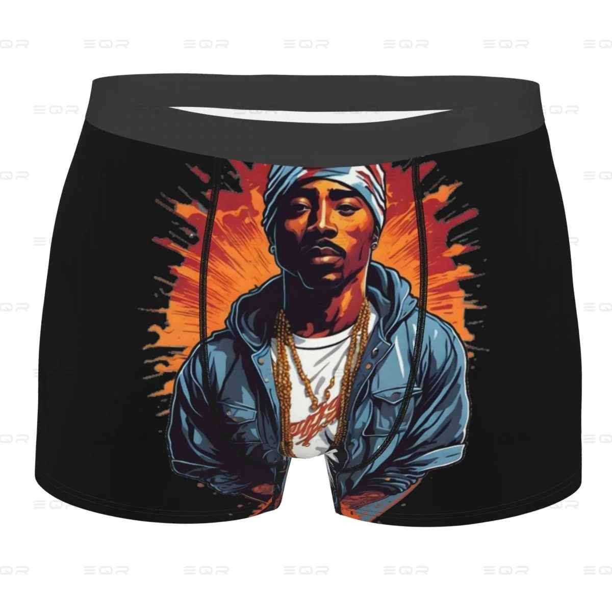 Rapper Tupac Men's Boxer Briefs,Highly Breathable Underpants,High Quality 3D Print Shorts Birthday Gifts