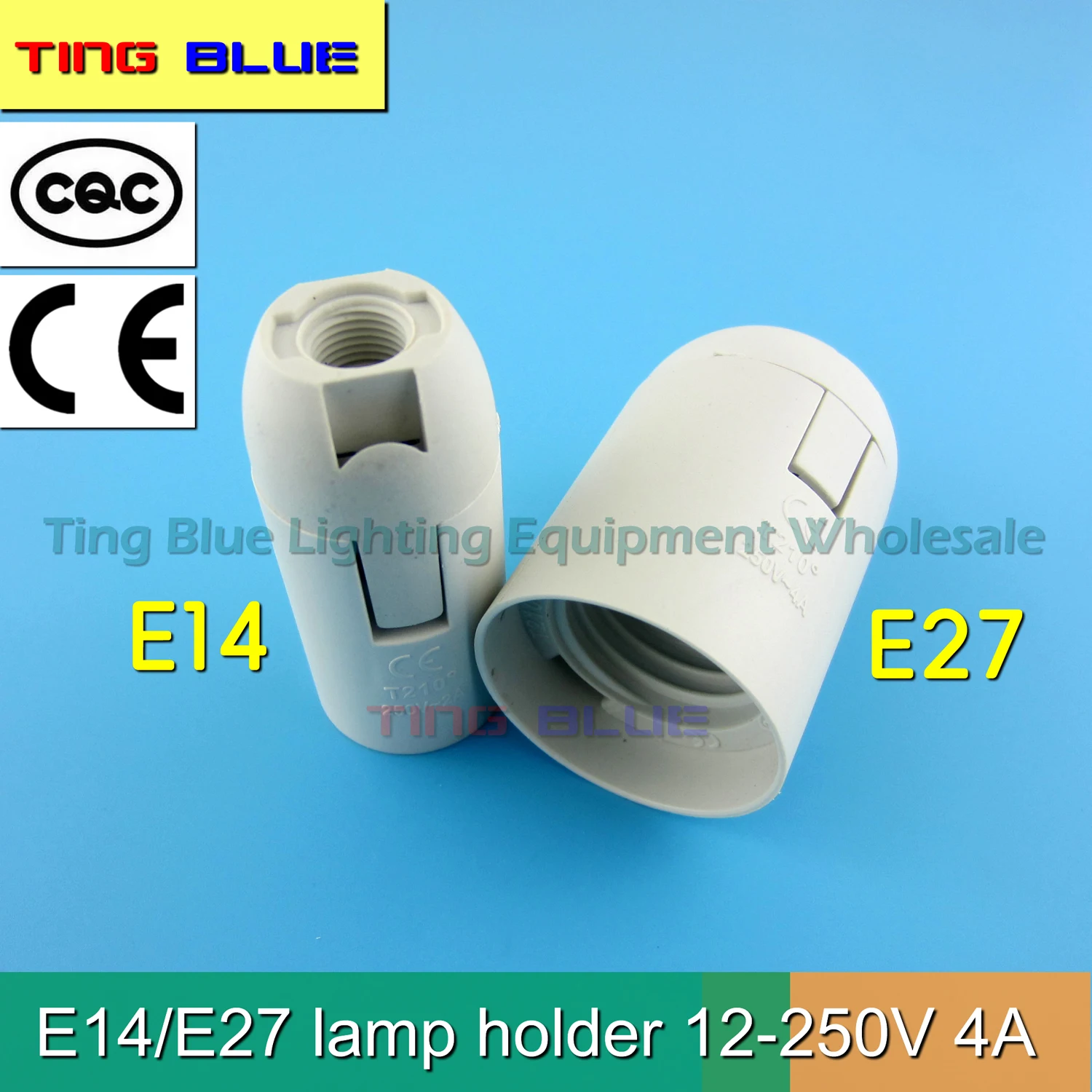 【20pcs】E14/E27 Table Lamp/Chandelier Plug-in Lampholder LED Energy Saving Lamp European Self-locking Plastic Lampholder 250V 4A