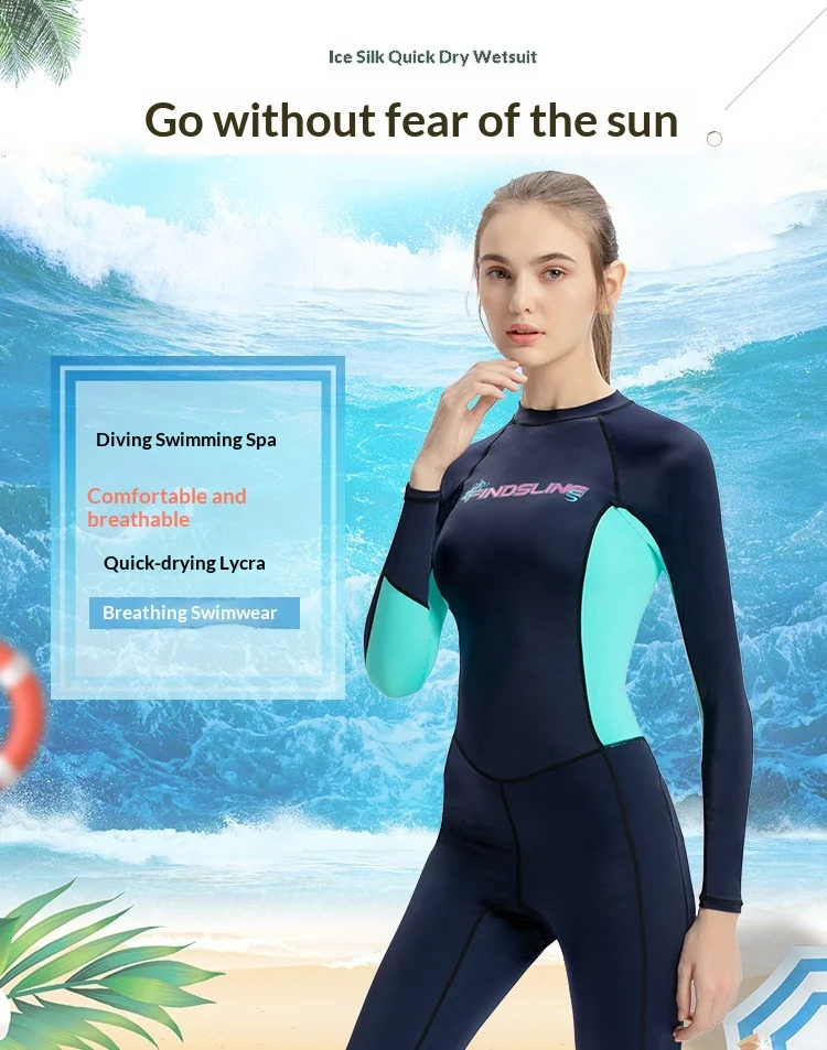 

Женский гидрокостюм для дайвинга и плавания, цельный, быстросохнущий, с защитой от солнца и медуз, для серфинга и снорклинга