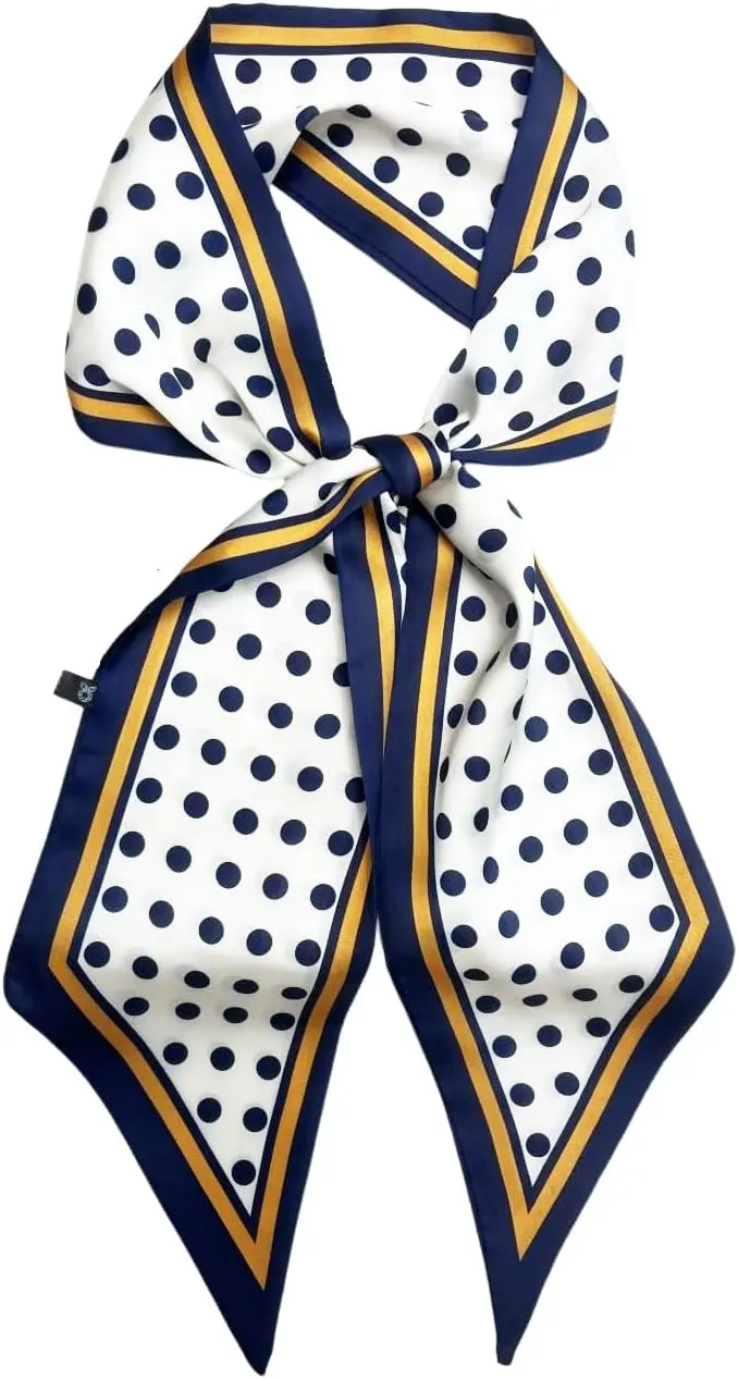 

Julunar Hair Scarf for Women Silky Long Neck Head Scarves Purse Bag Scarfs for Handbag Satin Headscarf