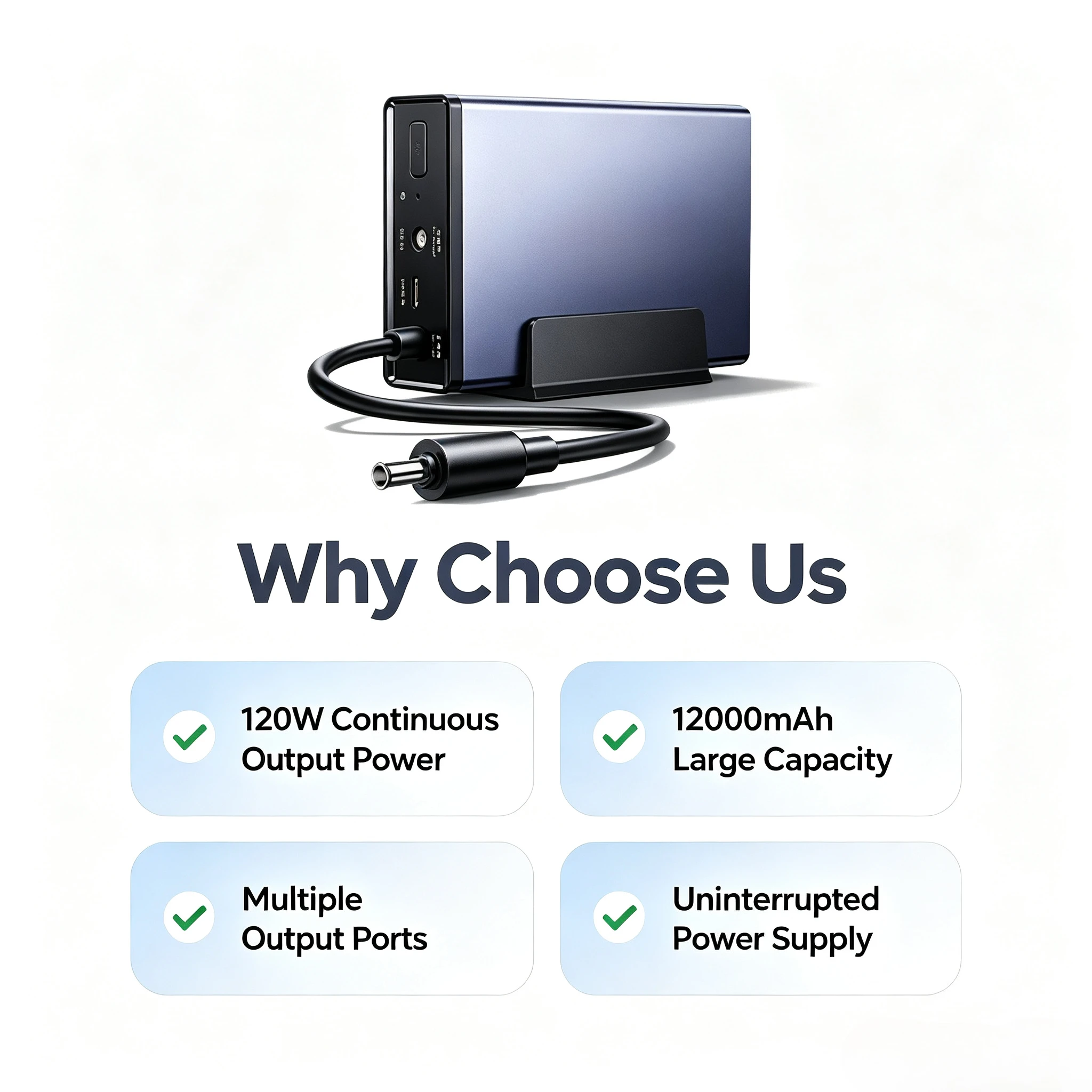 Power Supply 12000mAh 120W Home Storage Power Outage Protector US3000