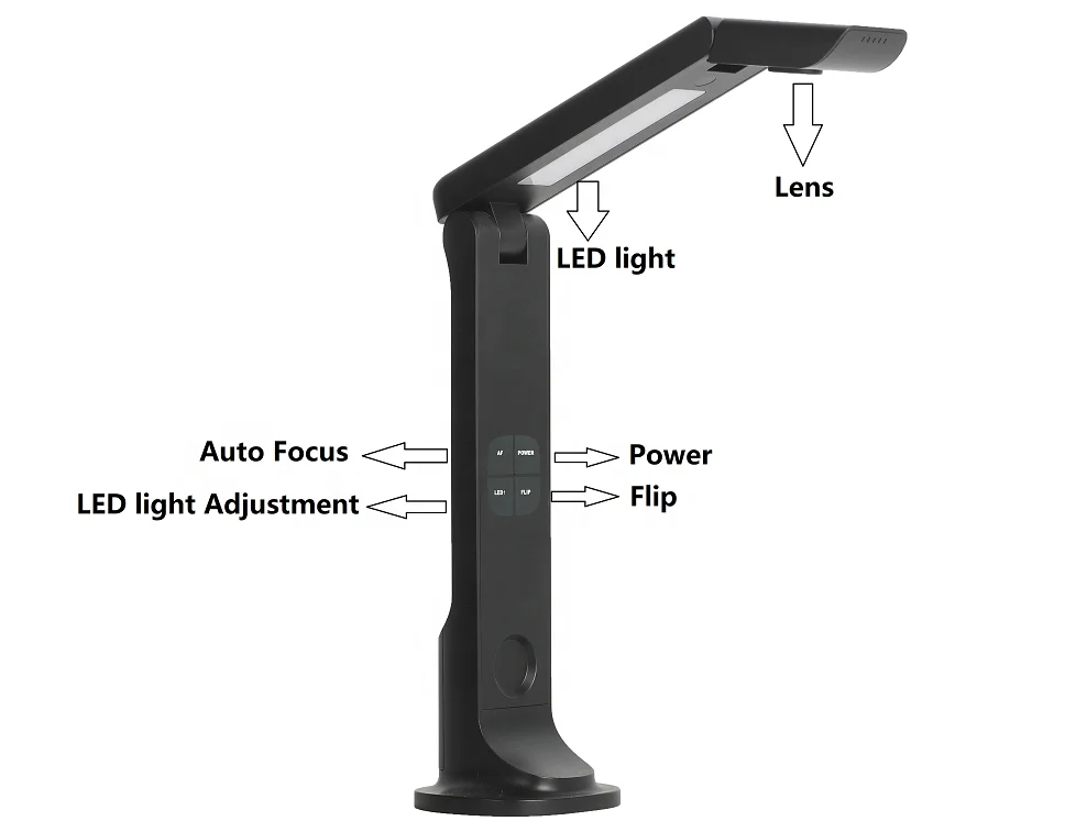 Autofocus High Definition USB Visual Presenter Document Scanner Document Camera 8M Black Guangdong Notebook Gamer Stock 24 Bit