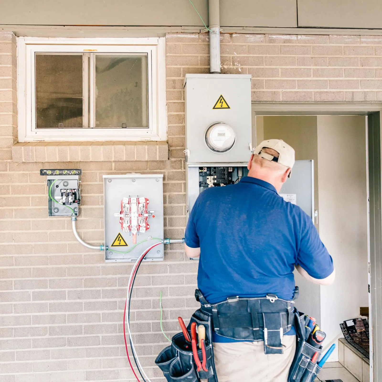 

20Pcs Caution Decals Strong Adhesion 3D Texture No Warping Machine Safety Sticker Factory Warning Label for Secure Use