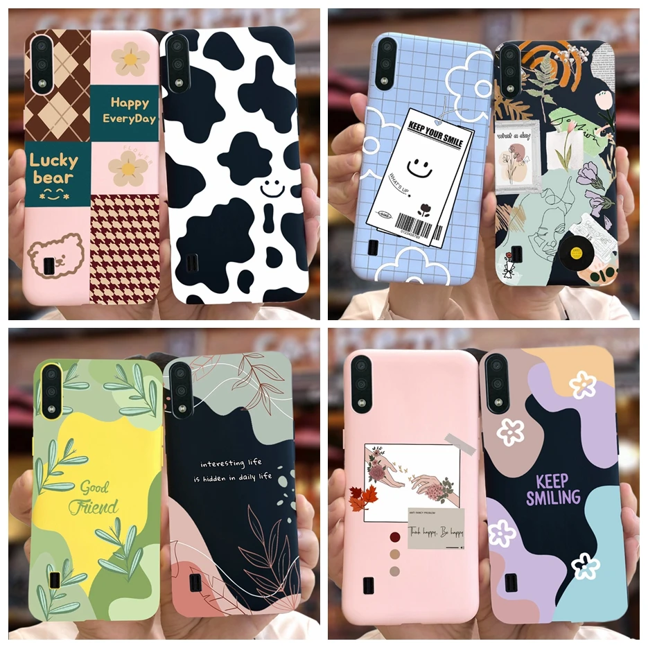 Funda de silicona blanda para teléfono Samsung Galaxy A01 M01, carcasa trasera con diseño de arte elegante, parachoques, para Samsung A01 M 01 Core