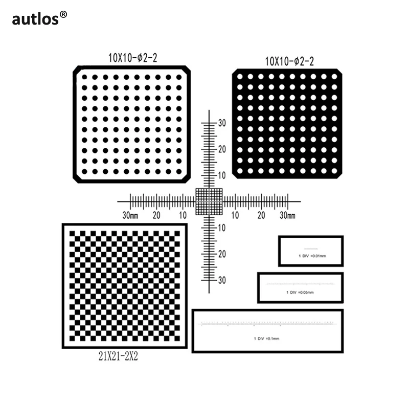 977.T Microscope Calibration Target Checkerboard Grid Dot 0.01mm Calibrating Board for Microscopio Optical Equipments
