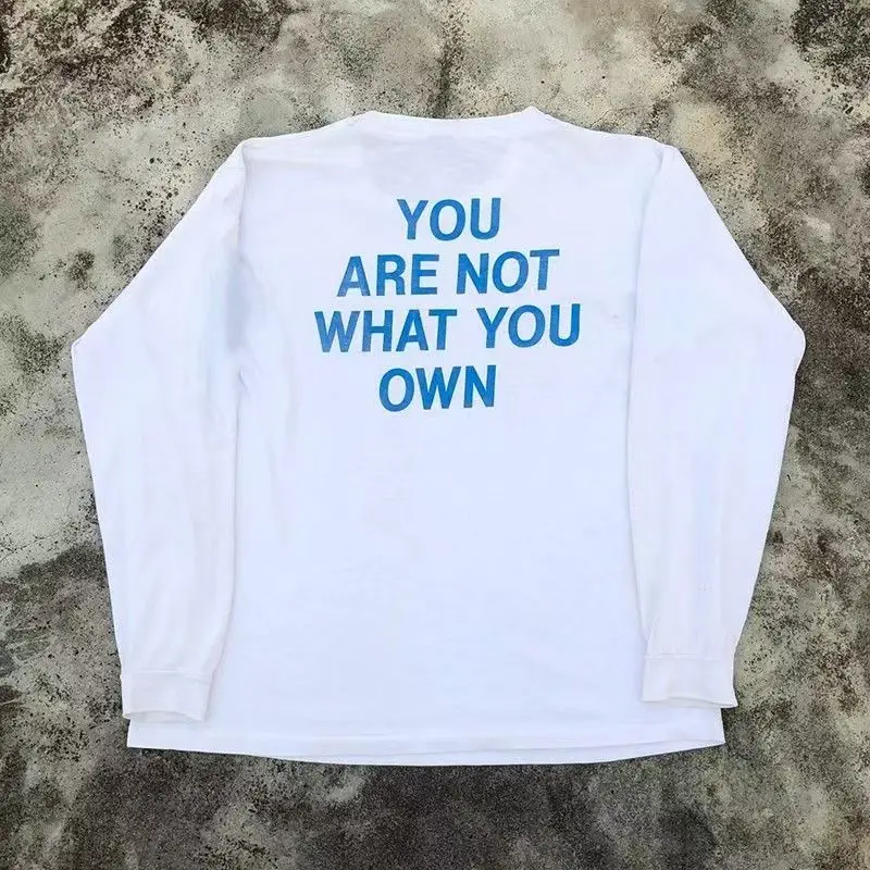 

Men's Y2K Oversized Graphic Print T-Shirt Harajuku Gothic High Street 2000s round Neck Long Sleeve Cotton Streetwear Top