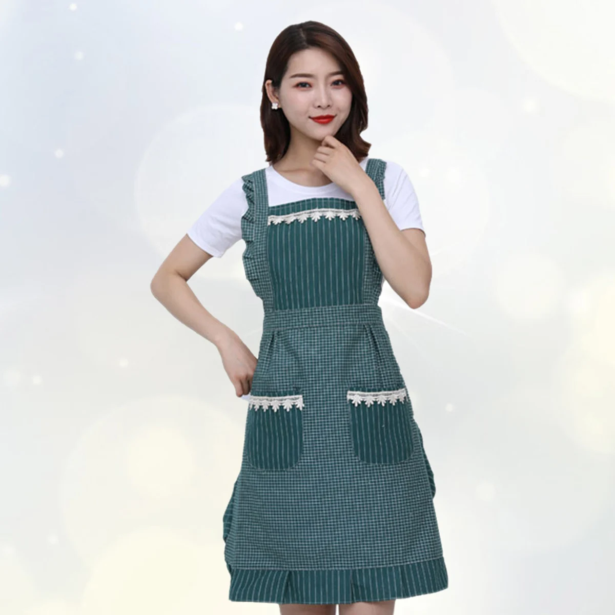 

Pure Cotton Princess Apron Chef Aprons for Women Baking Milk Tea Cooking Kitchen Cute