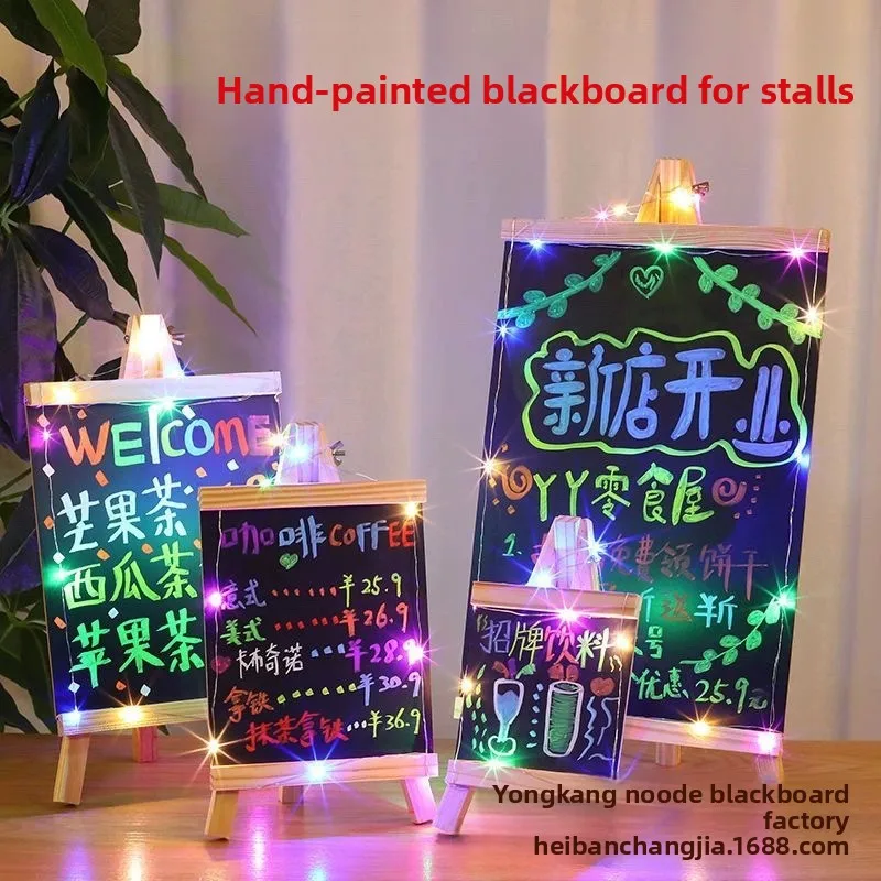 

Stall Small Blackboard Fluorescent Board Milk Tea Coffee Shop Bar Bar Decoration Price Logo Advertising Display Board