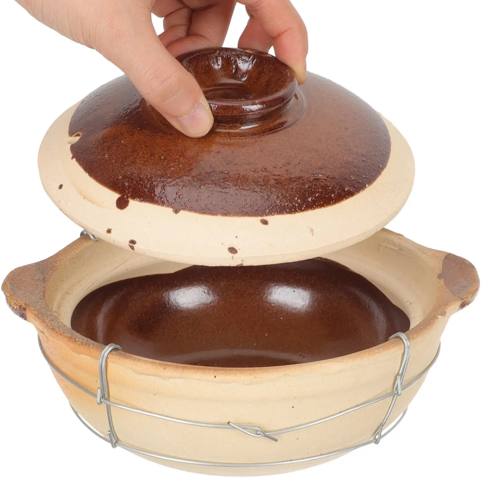 

Kitchen Casserole Pot with Steam Vent Lid Retains Heat Efficiently for Stewing Braising Cooking Soup Rice Noodles Home Cooking