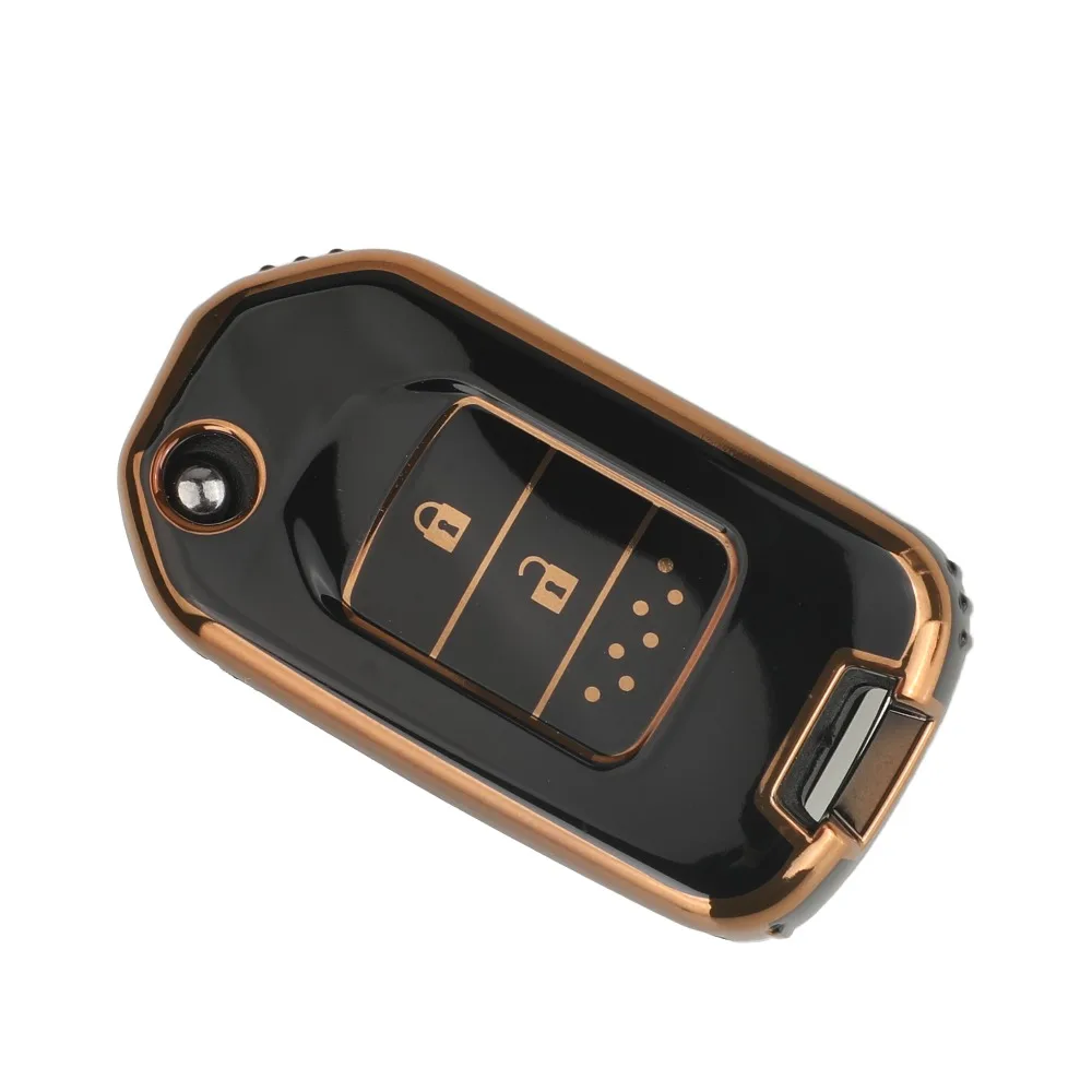 Jingyuqin Remote Soft TPU Car Key Cover For Honda Crider Odyssey Accord Civic City CRV Jazz XR-V Vezel HR-V FRV Protect Case