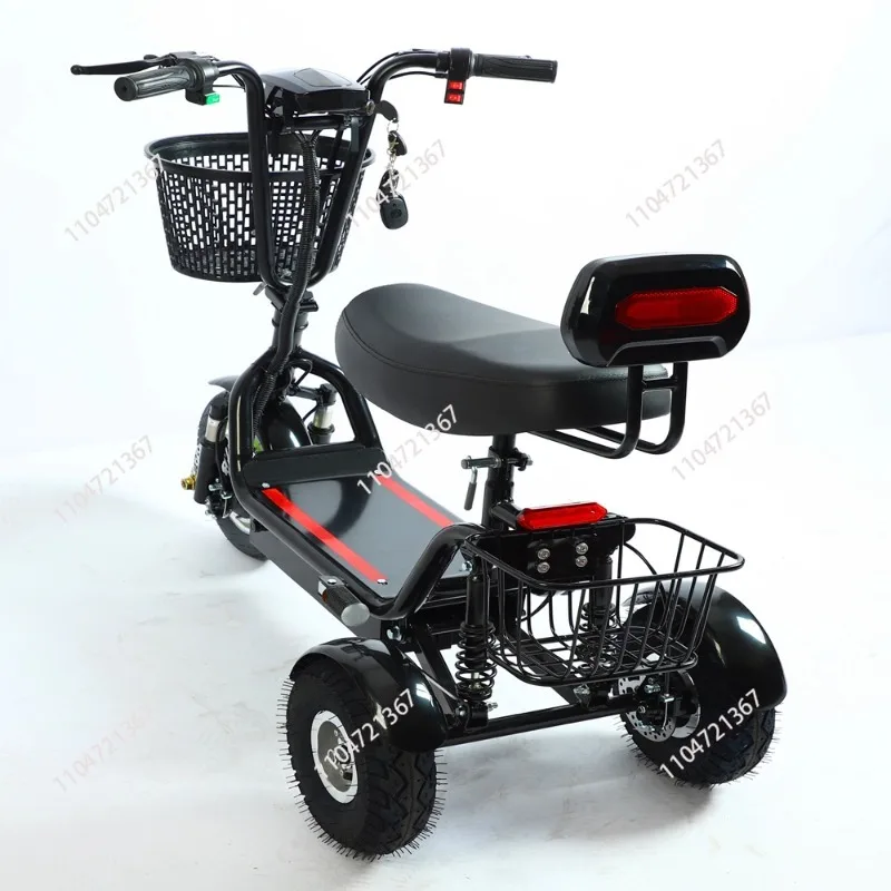 Electric tricycle 12-inch new men s and women s adult portable scooter folding mini small three-wheel battery car