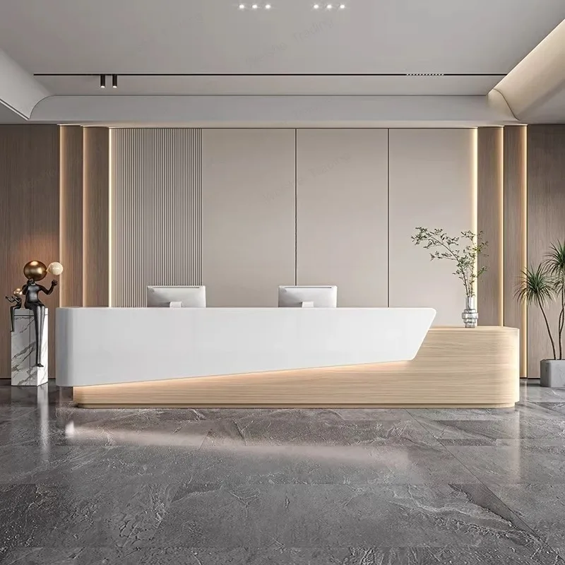 

Painting simple company front desk hotel lobby service desk office reception desk beauty salon bar checkout page
