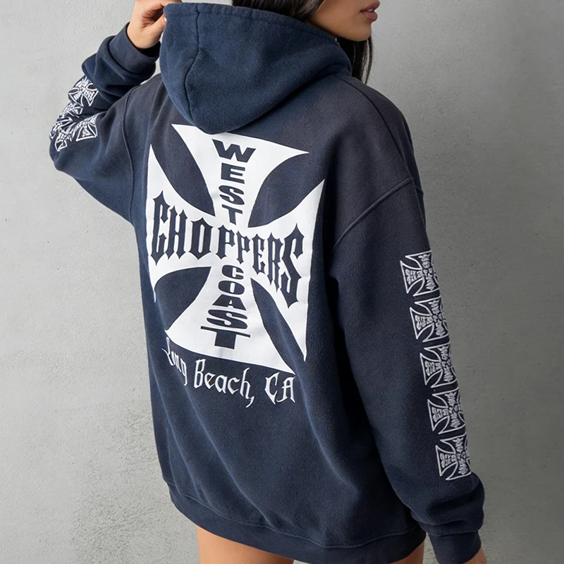 Europese Amerikaanse Straat Creatieve Print Mode Hip Hop Punk Losse Trui Y2K Herfst Winter Vrouwen Lange Mouwen Harajuku Hoodie