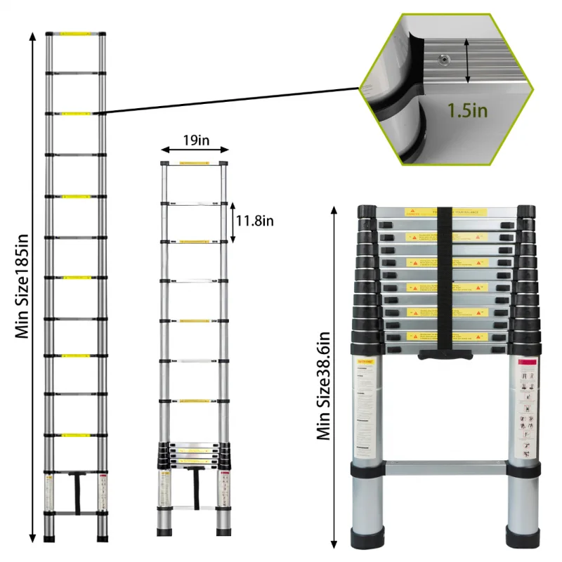 custom.Folding Step Ladder Telescopic Ladder Manufacturers Loft Retractable Foldable Aluminum Collapsible Ladder